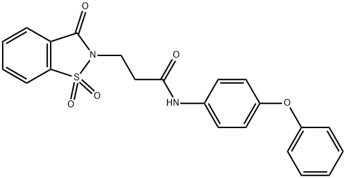 3-(1,1-dioxido-3-oxo-1,2-benzisothiazol-2(3H)-yl)-N-(4-phenoxyphenyl)propanamide Structure