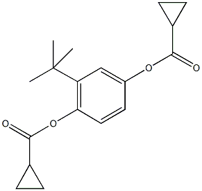2-tert-butyl-4-[(cyclopropylcarbonyl)oxy]phenyl cyclopropanecarboxylate Struktur
