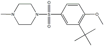 2-tert-butyl-4-[(4-methyl-1-piperazinyl)sulfonyl]phenyl methyl ether Struktur