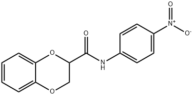 N-{4-nitrophenyl}-2,3-dihydro-1,4-benzodioxine-2-carboxamide Struktur