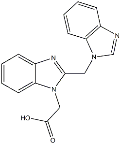 [2-(1H-benzimidazol-1-ylmethyl)-1H-benzimidazol-1-yl]acetic acid Struktur