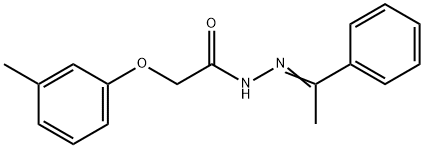 2-(3-methylphenoxy)-N'-(1-phenylethylidene)acetohydrazide 结构式