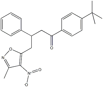 1-(4-tert-butylphenyl)-4-{4-nitro-3-methyl-5-isoxazolyl}-3-phenyl-1-butanone Struktur