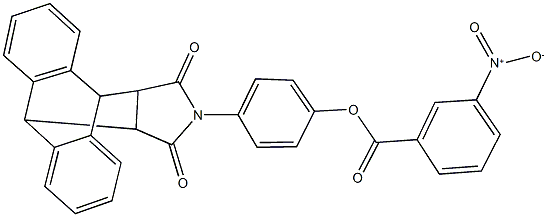4-(16,18-dioxo-17-azapentacyclo[6.6.5.0~2,7~.0~9,14~.0~15,19~]nonadeca-2,4,6,9,11,13-hexaen-17-yl)phenyl 3-nitrobenzoate Structure