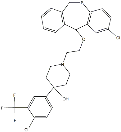 1-{2-[(2-chloro-6,11-dihydrodibenzo[b,e]thiepin-11-yl)oxy]ethyl}-4-[4-chloro-3-(trifluoromethyl)phenyl]-4-piperidinol Structure