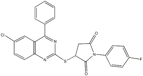 3-[(6-chloro-4-phenyl-2-quinazolinyl)sulfanyl]-1-(4-fluorophenyl)-2,5-pyrrolidinedione