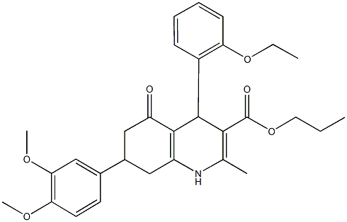 propyl 7-(3,4-dimethoxyphenyl)-4-(2-ethoxyphenyl)-2-methyl-5-oxo-1,4,5,6,7,8-hexahydro-3-quinolinecarboxylate