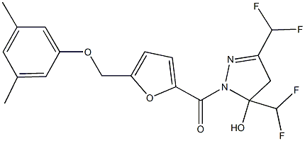 3,5-bis(difluoromethyl)-1-{5-[(3,5-dimethylphenoxy)methyl]-2-furoyl}-4,5-dihydro-1H-pyrazol-5-ol