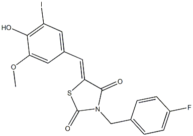 3-(4-fluorobenzyl)-5-(4-hydroxy-3-iodo-5-methoxybenzylidene)-1,3-thiazolidine-2,4-dione