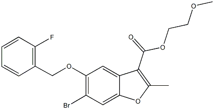 2-methoxyethyl 6-bromo-5-[(2-fluorobenzyl)oxy]-2-methyl-1-benzofuran-3-carboxylate