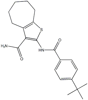 2-[(4-tert-butylbenzoyl)amino]-5,6,7,8-tetrahydro-4H-cyclohepta[b]thiophene-3-carboxamide Structure