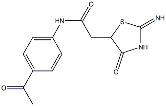 N-(4-acetylphenyl)-2-(2-imino-4-oxo-1,3-thiazolidin-5-yl)acetamide Struktur
