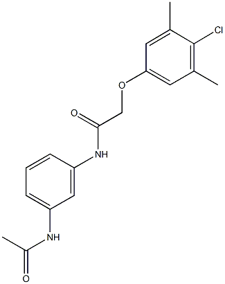 N-[3-(acetylamino)phenyl]-2-(4-chloro-3,5-dimethylphenoxy)acetamide Structure