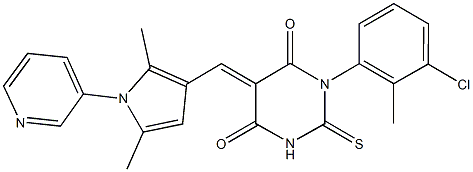 1-(3-chloro-2-methylphenyl)-5-{[2,5-dimethyl-1-(3-pyridinyl)-1H-pyrrol-3-yl]methylene}-2-thioxodihydro-4,6(1H,5H)-pyrimidinedione