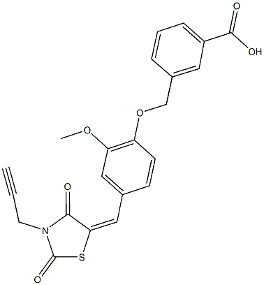 3-[(4-{[2,4-dioxo-3-(2-propynyl)-1,3-thiazolidin-5-ylidene]methyl}-2-methoxyphenoxy)methyl]benzoic acid