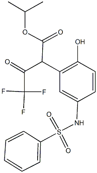 isopropyl 4,4,4-trifluoro-2-{2-hydroxy-5-[(phenylsulfonyl)amino]phenyl}-3-oxobutanoate Structure