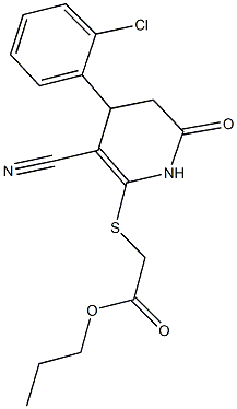propyl {[4-(2-chlorophenyl)-3-cyano-6-oxo-1,4,5,6-tetrahydro-2-pyridinyl]sulfanyl}acetate
