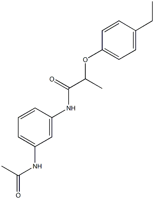 N-[3-(acetylamino)phenyl]-2-(4-ethylphenoxy)propanamide Structure