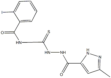 2-iodo-N-({2-[(3-methyl-1H-pyrazol-5-yl)carbonyl]hydrazino}carbothioyl)benzamide