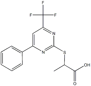 2-{[4-phenyl-6-(trifluoromethyl)-2-pyrimidinyl]sulfanyl}propanoic acid