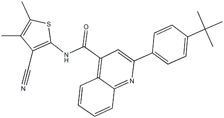 2-(4-tert-butylphenyl)-N-(3-cyano-4,5-dimethylthien-2-yl)quinoline-4-carboxamide 结构式