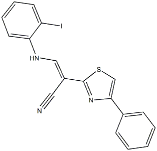 3-(2-iodoanilino)-2-(4-phenyl-1,3-thiazol-2-yl)acrylonitrile Structure