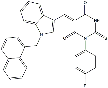 1-(4-fluorophenyl)-5-{[1-(1-naphthylmethyl)-1H-indol-3-yl]methylene}-2-thioxodihydro-4,6(1H,5H)-pyrimidinedione