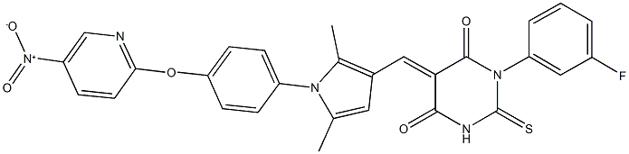 1-(3-fluorophenyl)-5-({1-[4-({5-nitro-2-pyridinyl}oxy)phenyl]-2,5-dimethyl-1H-pyrrol-3-yl}methylene)-2-thioxodihydro-4,6(1H,5H)-pyrimidinedione