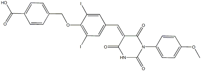 4-({2,6-diiodo-4-[(1-(4-methoxyphenyl)-2,4,6-trioxotetrahydro-5(2H)-pyrimidinylidene)methyl]phenoxy}methyl)benzoic acid