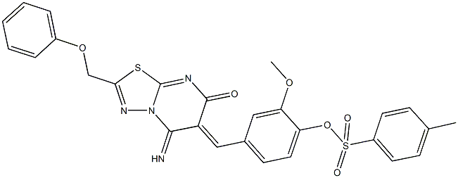 4-[(5-imino-7-oxo-2-(phenoxymethyl)-5H-[1,3,4]thiadiazolo[3,2-a]pyrimidin-6(7H)-ylidene)methyl]-2-methoxyphenyl 4-methylbenzenesulfonate