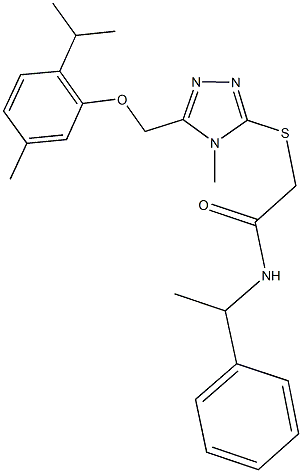 2-({5-[(2-isopropyl-5-methylphenoxy)methyl]-4-methyl-4H-1,2,4-triazol-3-yl}sulfanyl)-N-(1-phenylethyl)acetamide