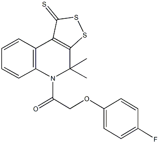 5-[(4-fluorophenoxy)acetyl]-4,4-dimethyl-4,5-dihydro-1H-[1,2]dithiolo[3,4-c]quinoline-1-thione Structure