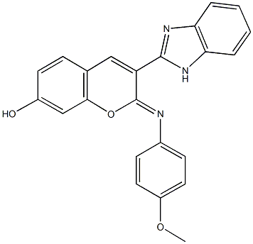 3-(1H-benzimidazol-2-yl)-2-[(4-methoxyphenyl)imino]-2H-chromen-7-ol Structure