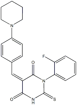 1-(2-fluorophenyl)-5-[4-(1-piperidinyl)benzylidene]-2-thioxodihydro-4,6(1H,5H)-pyrimidinedione
