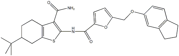 N-[3-(aminocarbonyl)-6-tert-butyl-4,5,6,7-tetrahydro-1-benzothien-2-yl]-5-[(2,3-dihydro-1H-inden-5-yloxy)methyl]-2-furamide