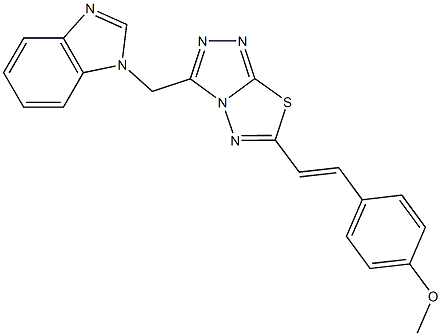 4-{2-[3-(1H-benzimidazol-1-ylmethyl)[1,2,4]triazolo[3,4-b][1,3,4]thiadiazol-6-yl]vinyl}phenyl methyl ether Structure