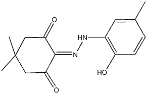 5,5-dimethylcyclohexane-1,2,3-trione 2-[(2-hydroxy-5-methylphenyl)hydrazone] Structure