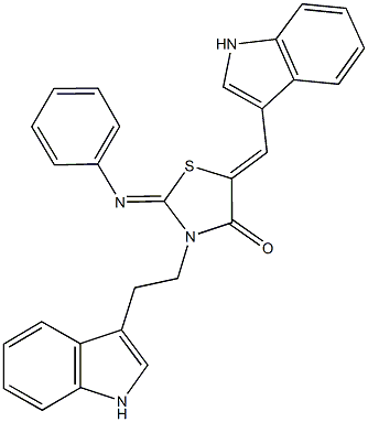 3-[2-(1H-indol-3-yl)ethyl]-5-(1H-indol-3-ylmethylene)-2-(phenylimino)-1,3-thiazolidin-4-one