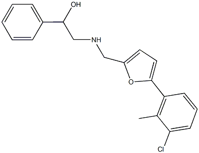 2-({[5-(3-chloro-2-methylphenyl)-2-furyl]methyl}amino)-1-phenylethanol Structure