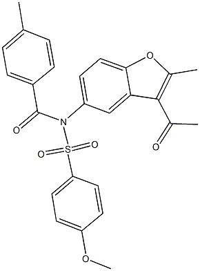 N-(3-acetyl-2-methyl-1-benzofuran-5-yl)-4-methoxy-N-(4-methylbenzoyl)benzenesulfonamide