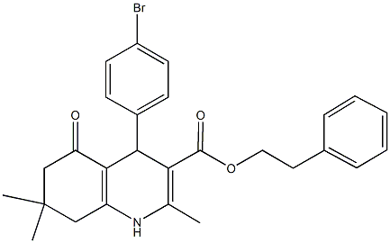 2-phenylethyl 4-(4-bromophenyl)-2,7,7-trimethyl-5-oxo-1,4,5,6,7,8-hexahydro-3-quinolinecarboxylate