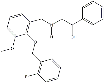 2-({2-[(2-fluorobenzyl)oxy]-3-methoxybenzyl}amino)-1-phenylethanol Struktur