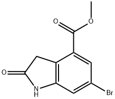 methyl 6‐bromo‐2‐oxo‐2,3‐dihydro‐1h‐indole‐4‐carboxylate, 1090903-69-7, 结构式
