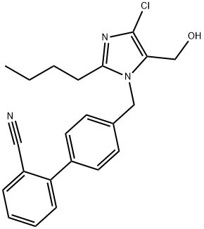 4’-[(2-butyl-4-chloro-5-hydroxymethyl)-1H-imidazol-1-yl)methyl]-[1,1’-Biphenyl]-2-carbonitrile Structure