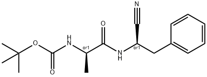 Tert-Butyl (S)-1-((S)-1-Cyano-2-Phenylethylamino)-1-Oxopropan-2-Ylcarbamate Struktur
