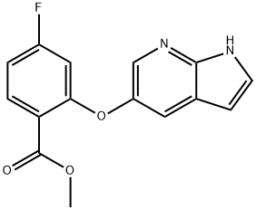 2-(1H-ピロロ[2,3-B]ピリジン-5-イルオキシ)-4-フルオロ安息香酸メチル 化学構造式