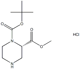 (S)-1-N-BOC-哌嗪-2-羧酸甲酯盐酸盐, 1251903-93-1, 结构式