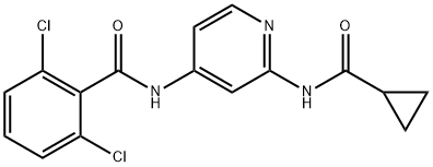 2,6-dichloro-N-(2-(cyclopropanecarboxamido)pyridin-4-yl)benzamide Structure