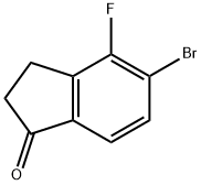 5-ブロモ-4-フルオロ-2,3-ジヒドロ-1H-インデン-1-オン 化学構造式