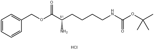 N6-[叔丁氧羰基]-L-赖氨酸苄酯单盐酸盐, 133170-57-7, 结构式